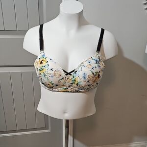 Torrid Floral Bra with Black Accents